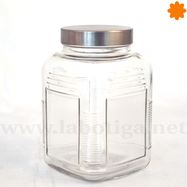 Bote cristal rectangular con Cierre Metálico El pequeño del conjunto Bote cristal rectangular con Cierre Metálico El pequeño del conjunto