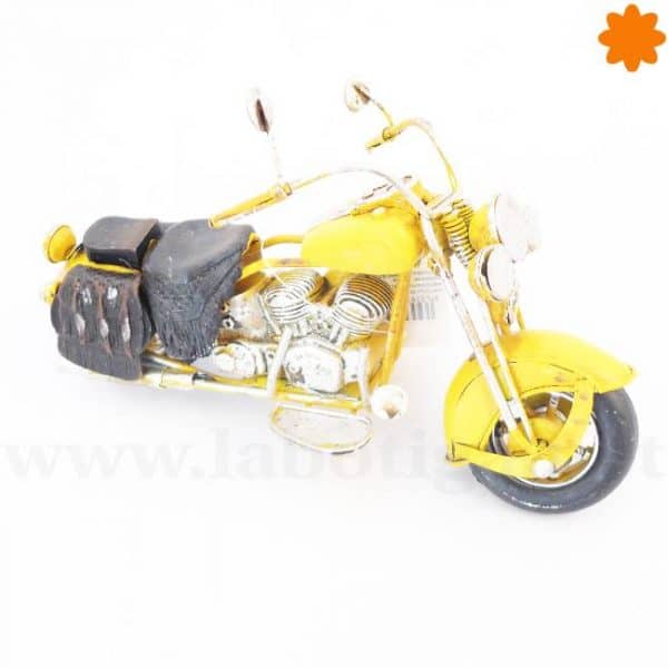 Figura de metal Moto Harley Davidson amarilla