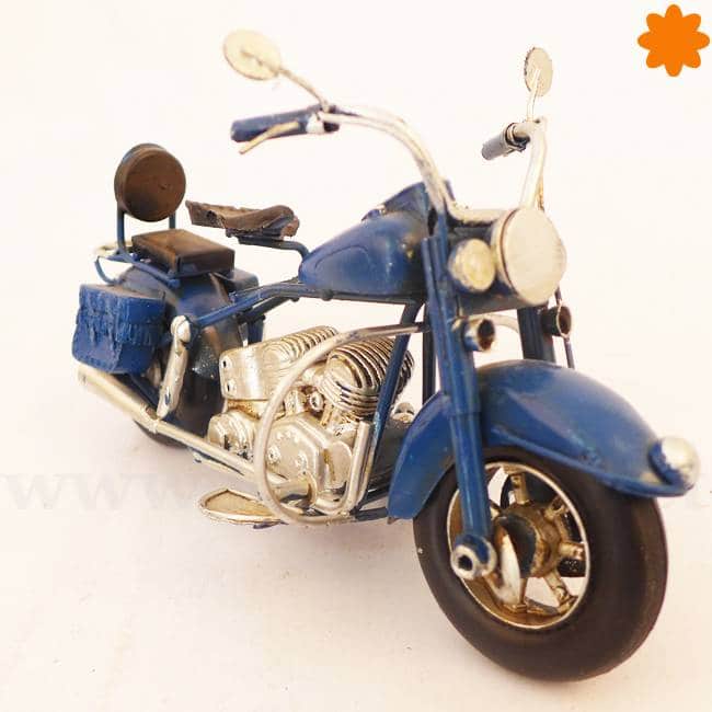 Figura de metal Motocicleta chopper Harley Davidson Azul Figura de metal Motocicleta chopper Harley Davidson Azul