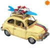 Figura de metal coche surfero VW Beetle con tabla de surf