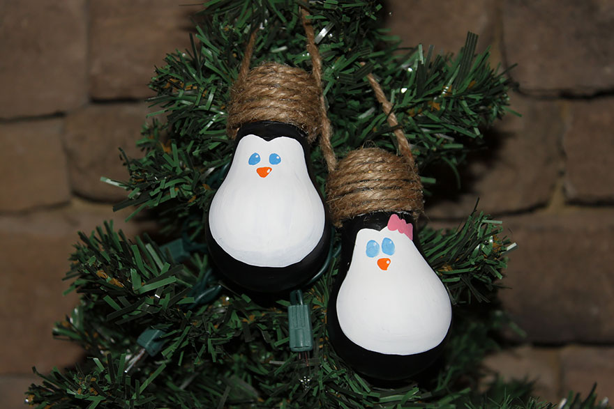 adorno de navidad DIY Pinguinos para el arbol