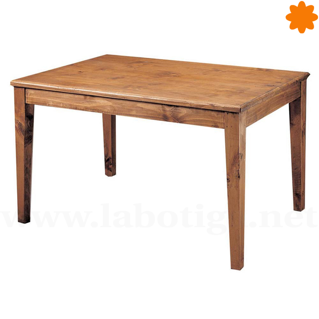 Clásica mesa de madera rectangular 90x76x135 con patas de aguja