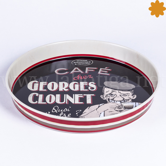 Bandeja de metal de Cafe Georges Clounet
