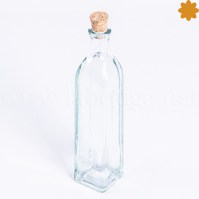 botella de cristal peque a rectangular alargada con tap n de corcho botella de cristal peque a rectangular alargada con tap n de corcho