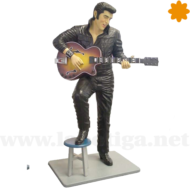 Divertida Figura del Rey del Rock Tocando la Guitarra