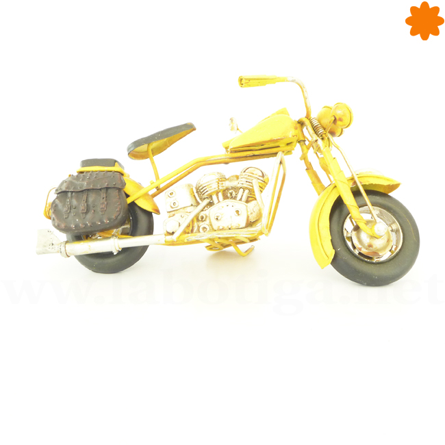 Figura de metal Moto Harley Davidson amarilla