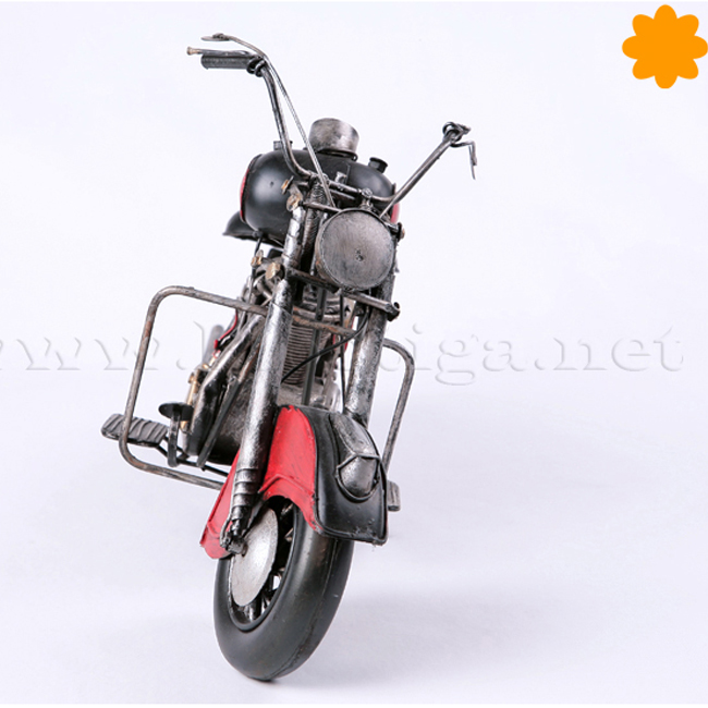 Figura de metal Moto Harley Davidson roja y negra
