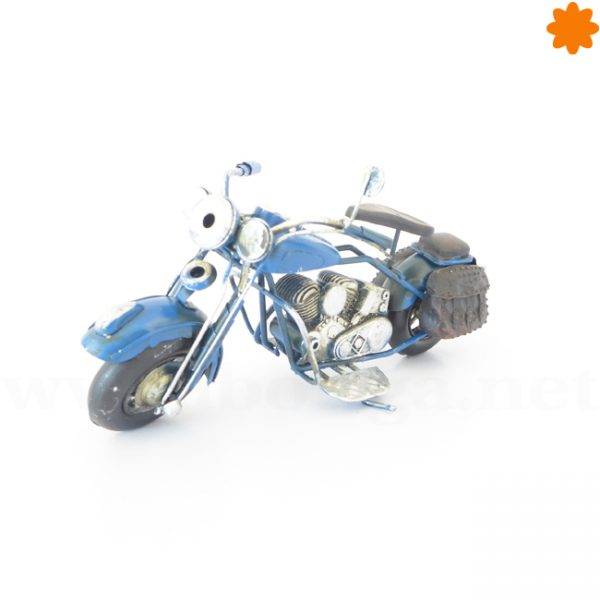 figura de metal motocicleta chopper harley davidson azul
