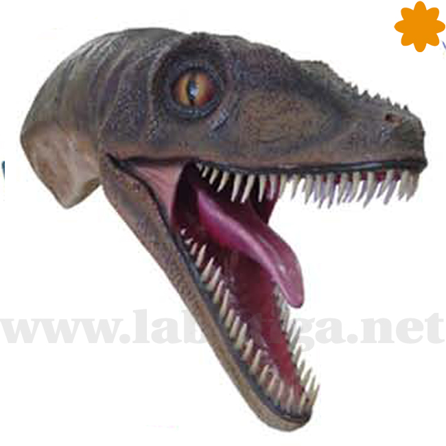 cabeza velociraptor pared