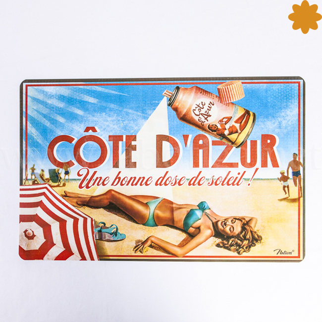 Individual para la mesa Côte d'Azur chica Pin Up tomando el Sol