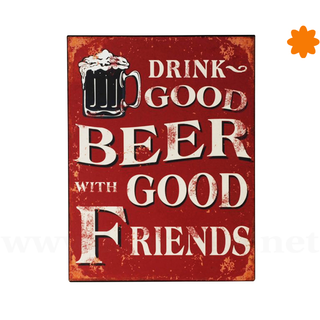 Placa Drink Good Beer para adornar en un bar o pub