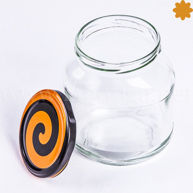 Tarro de cristal de 0.5 litros con tapa enroscada decorada con espiral