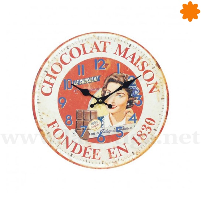 Reloj de pared retro dedicado al chocolate Reloj de pared retro dedicado al chocolate