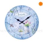 Reloj de pared dedicado a la lavanda en color azul