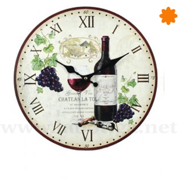 Reloj de pared dedicado al vino "Chateau La Tour"