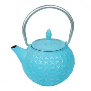 Tetera de Hierro Colado de Color Azul Plateado